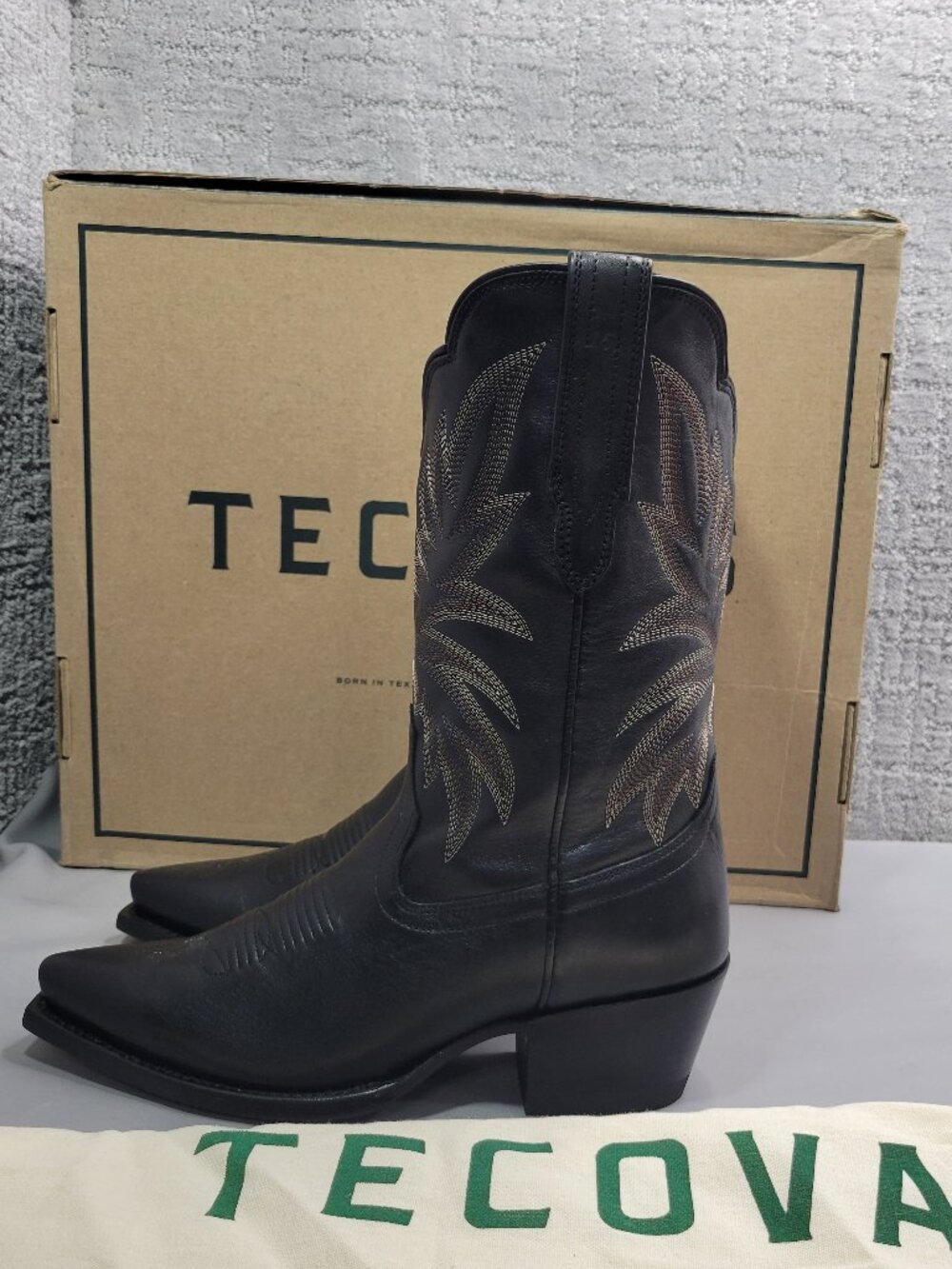 Tecovas the Sadie Women's Size US 8B Midnight Cowhide Cowgirl Boots - Picture 6 of 13